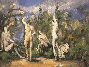 Paul Cezanne were five men and Bath oil painting reproduction